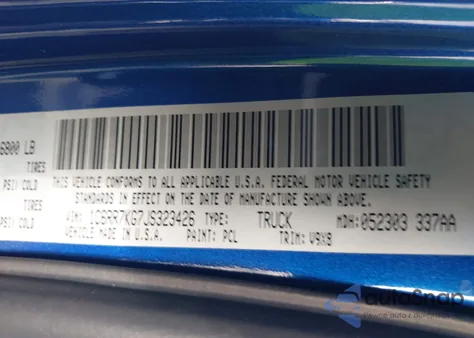 2018 Ram 1500 Express 4X4 5'7 Box from USA, damaged, VIN 1C6RR7KG7JS323426